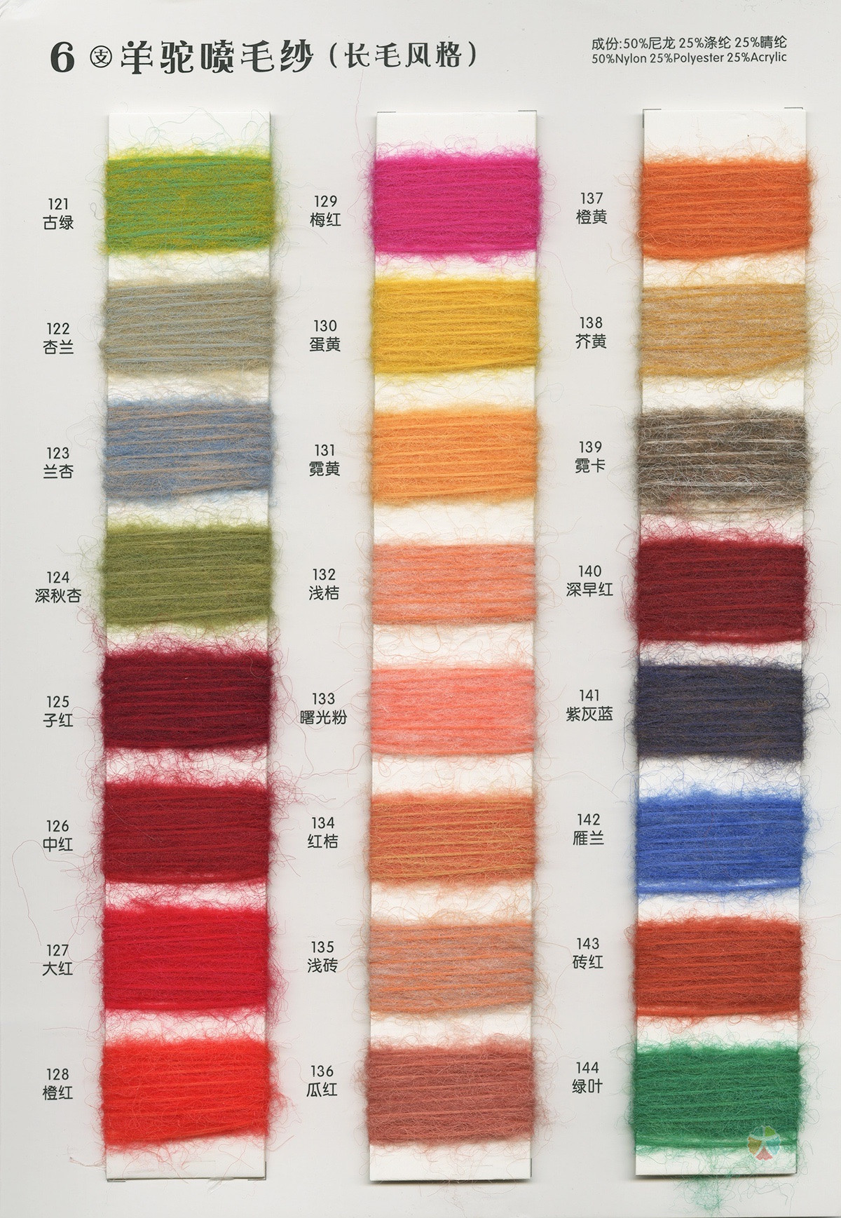 6支 喷毛纱(长毛)