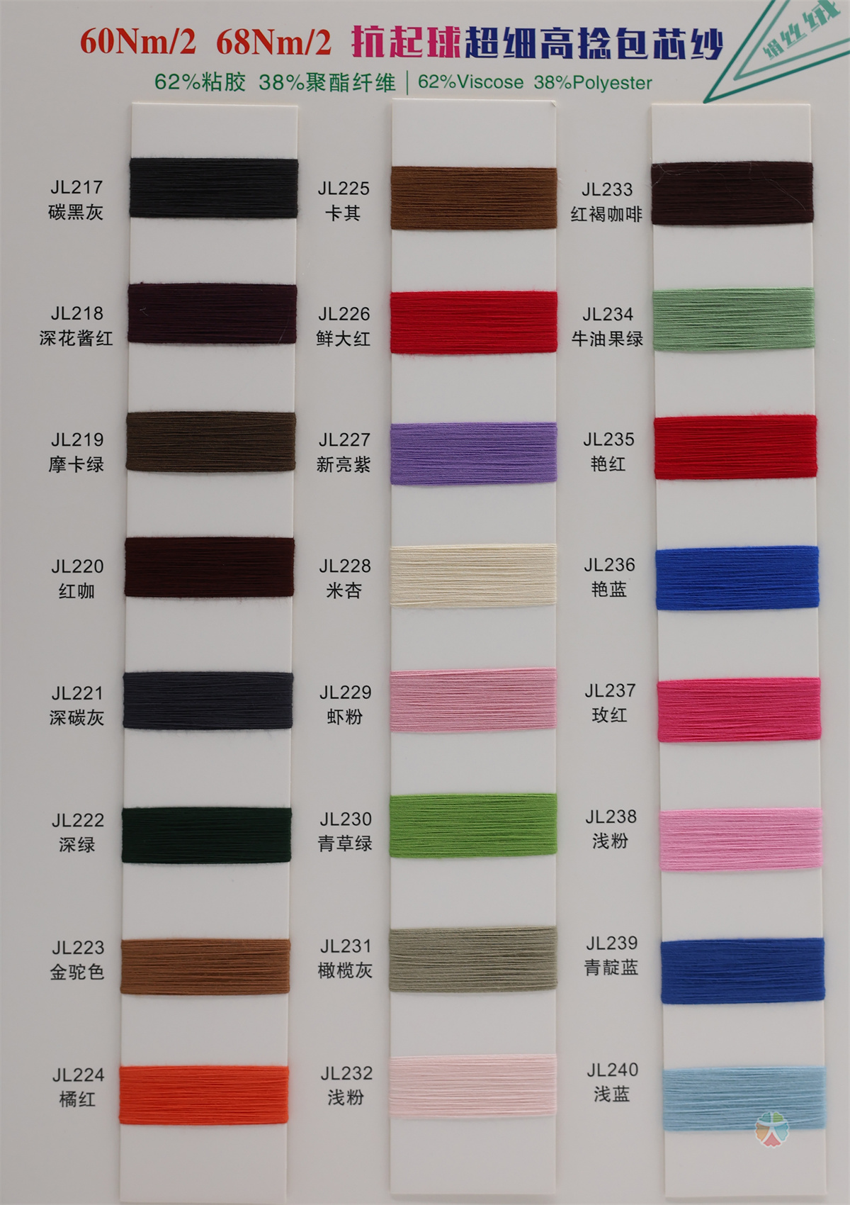 60NM/2 68NM/2 抗起球绢丝绒超细高捻包芯纱