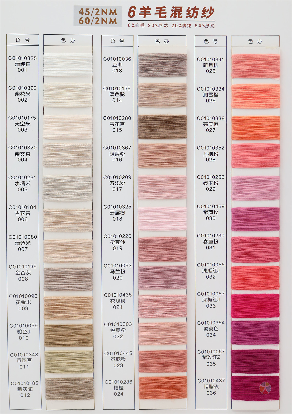 45/2NM  60/2NM 6羊毛混纺纱