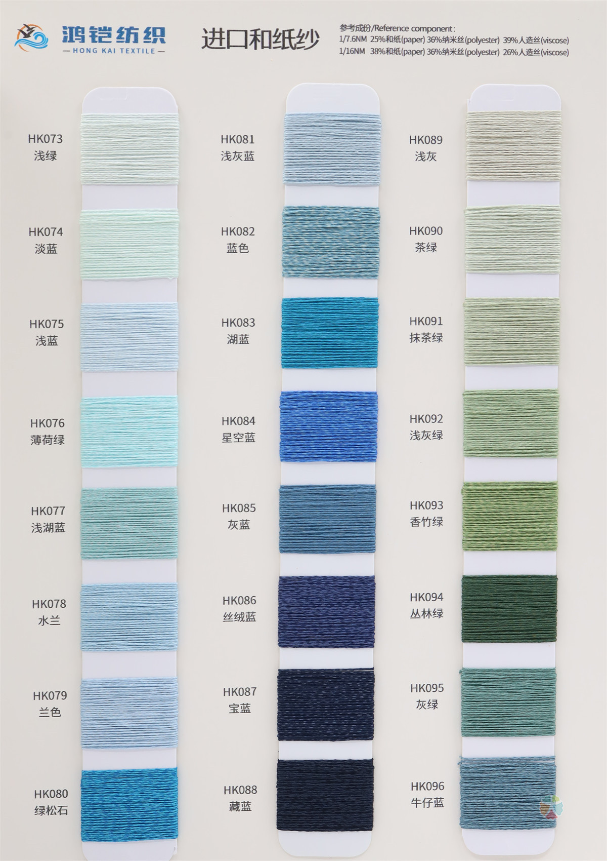 1/7.6NM 1/16NM 进口和纸纱