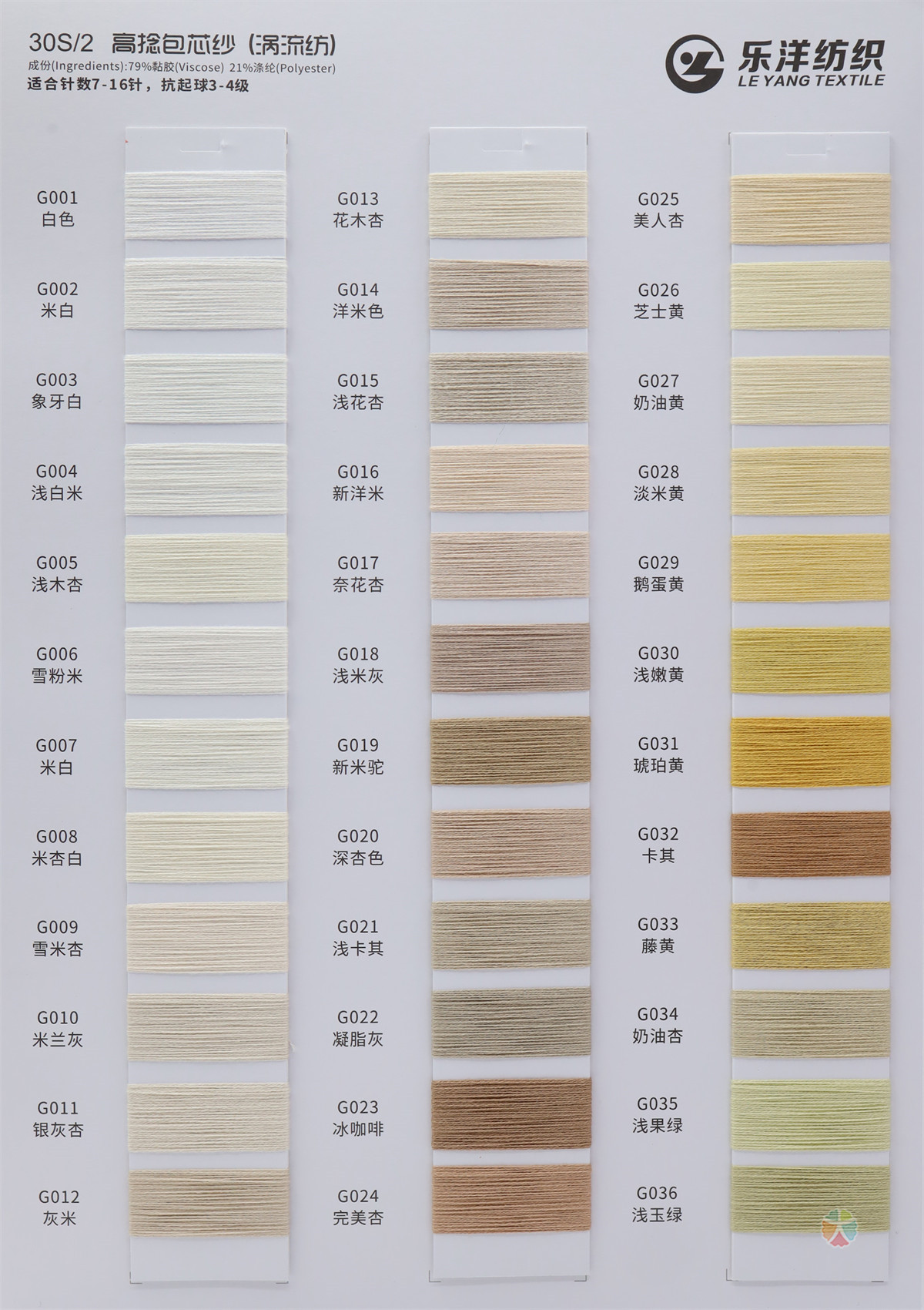 30S/2 高捻包芯纱(涡流纺)