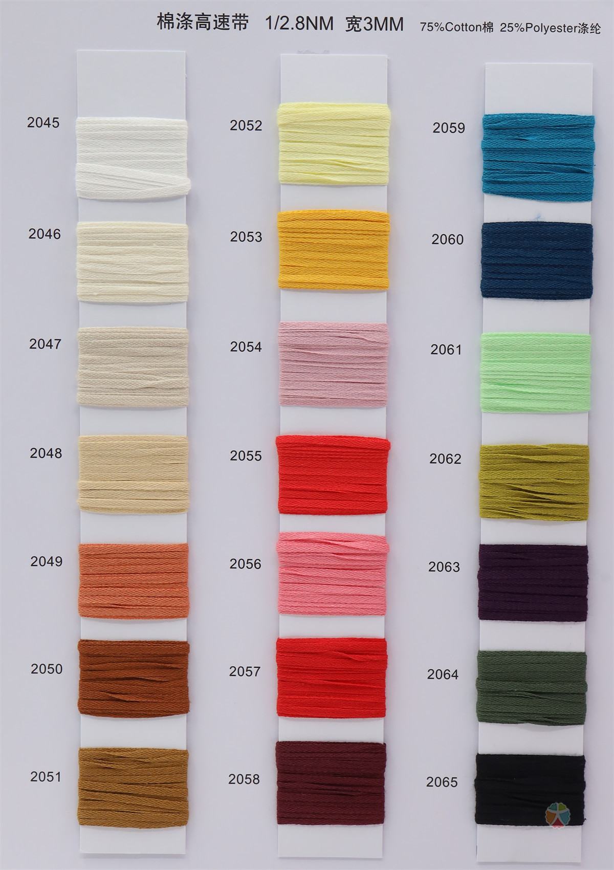 1/2.8NM 棉涤高速带 宽3MM