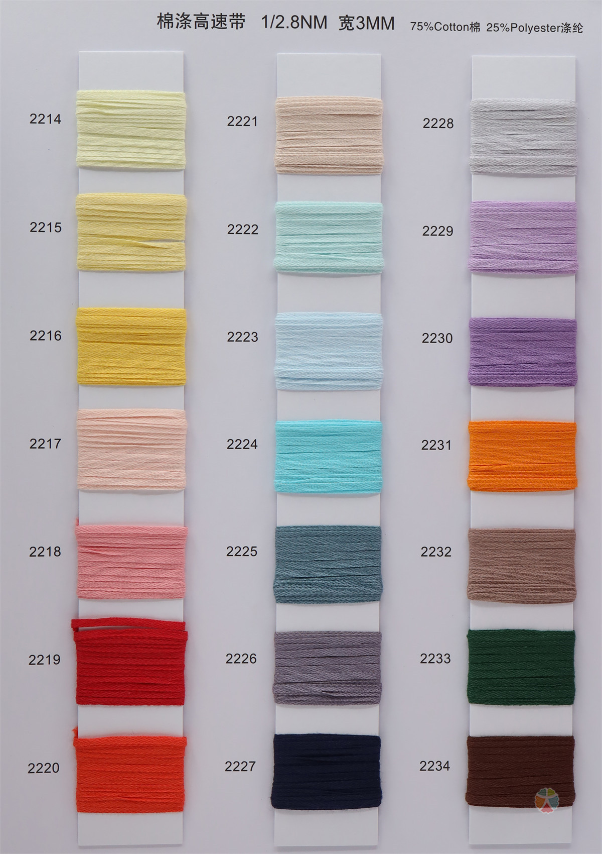 1/2.8NM 棉涤高速带 宽3MM