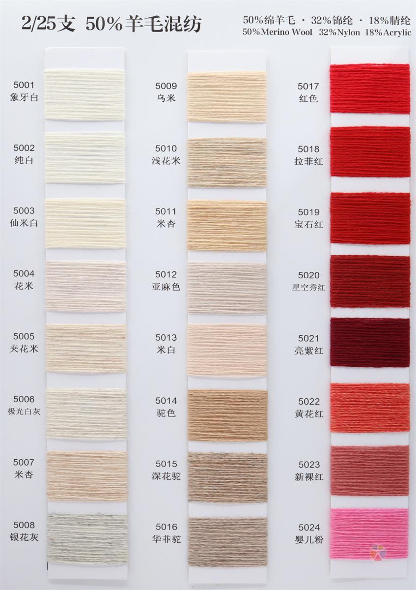 2/25支 50%羊毛混纺