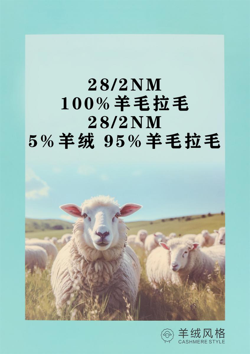 28/2NM 100%羊毛拉毛 28/2NM 5%羊绒 95%羊毛拉毛
