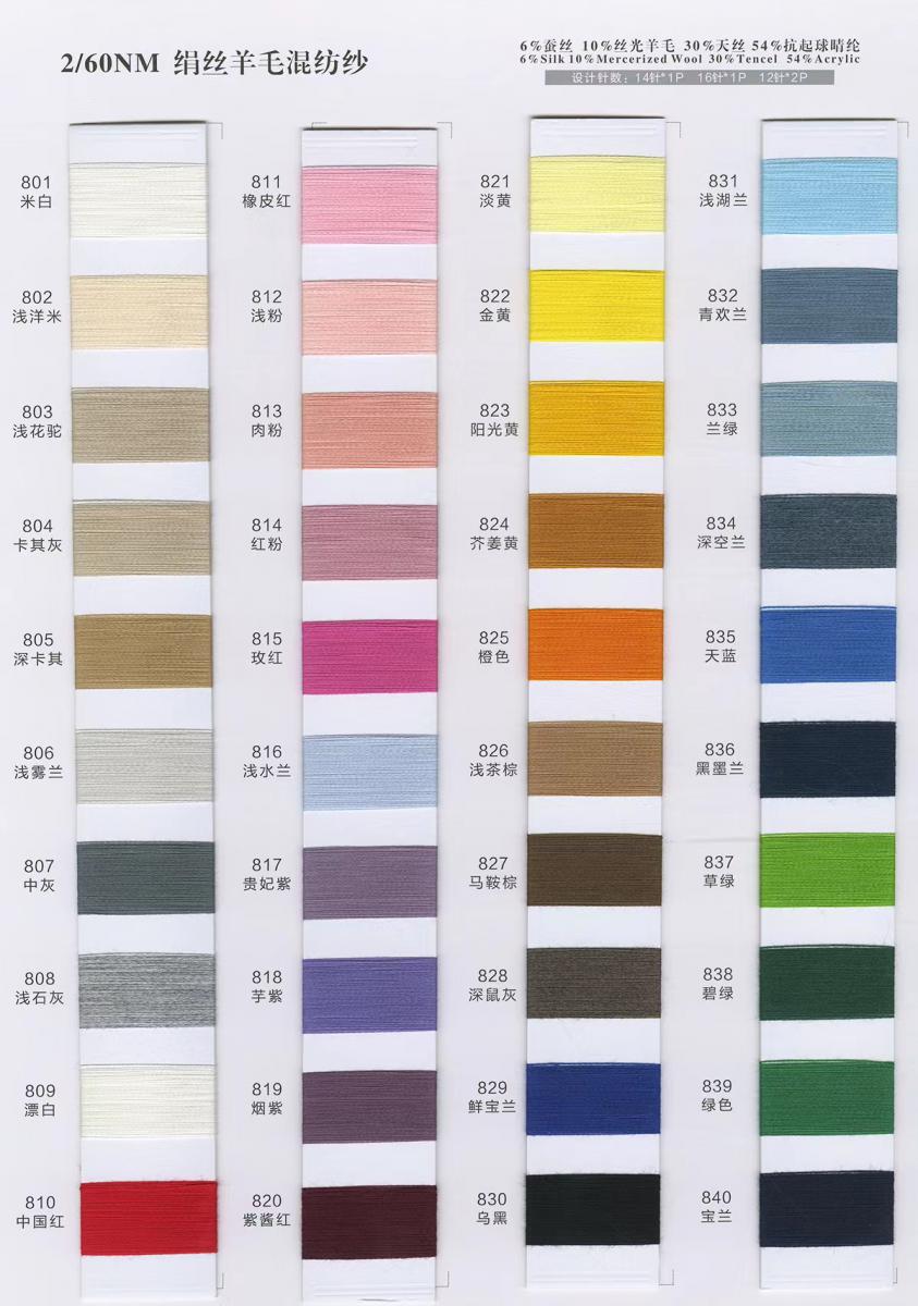 绢丝羊毛混纺纱