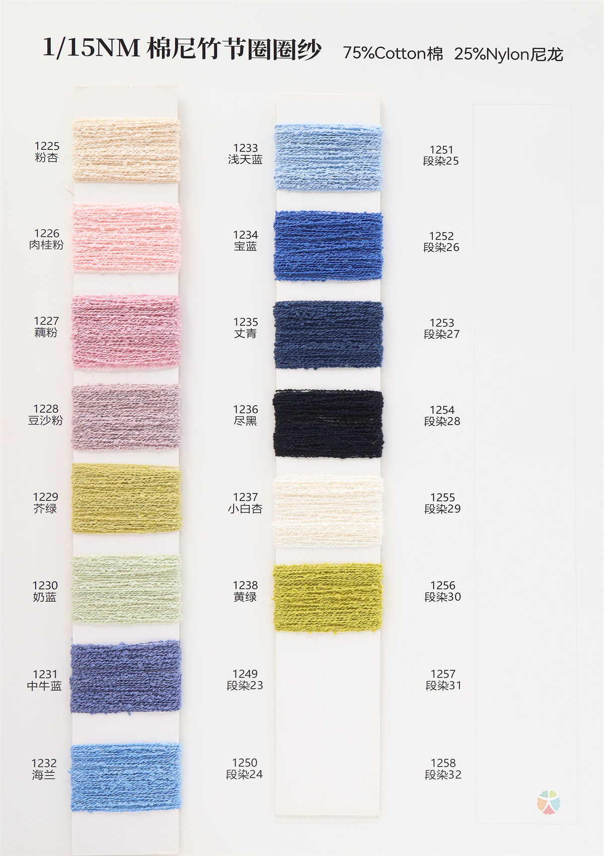 1/15NM 棉尼竹节圈圈纱