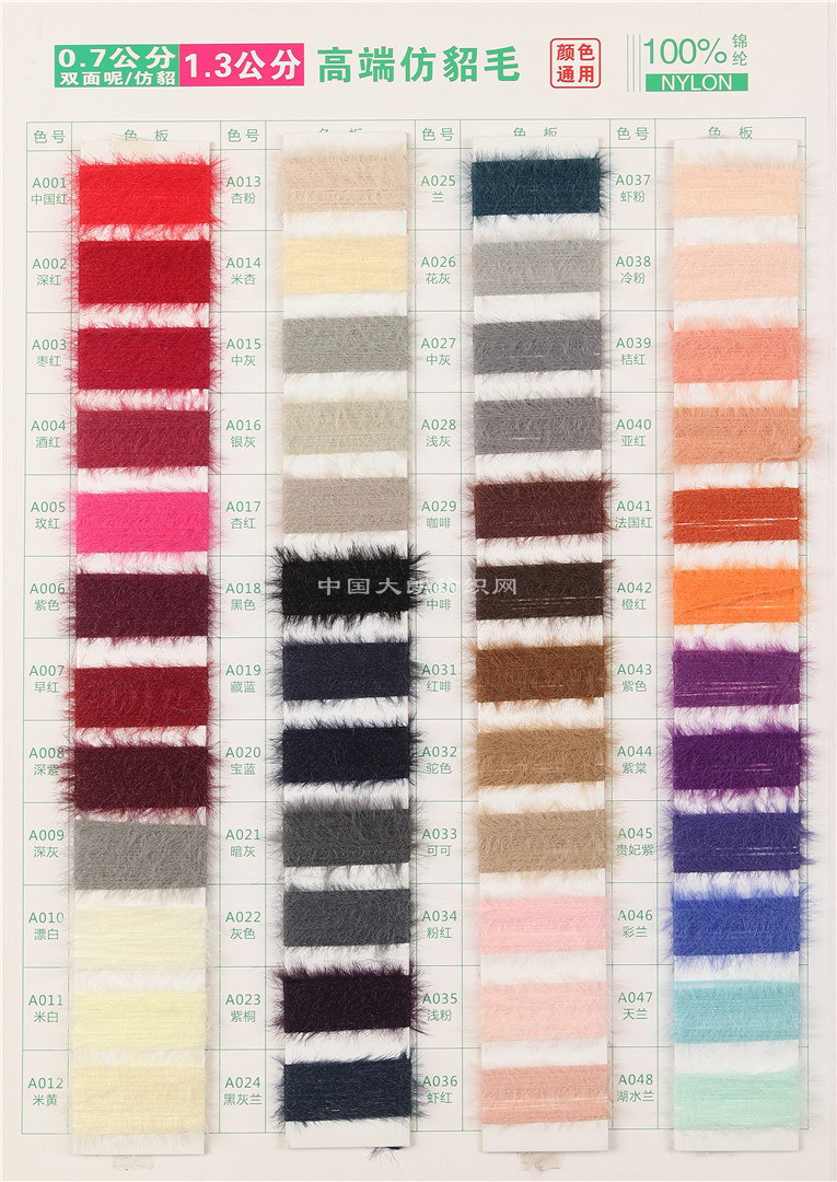 0.7/1.3/2公分高端仿貂毛