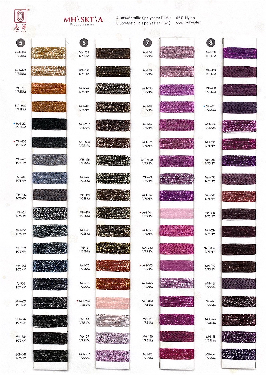 MH型有色金银线