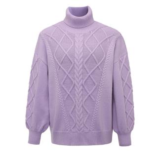 高领提花针织上衣