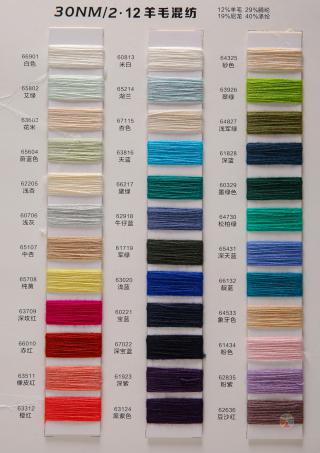 30NM/2  12羊毛混纺