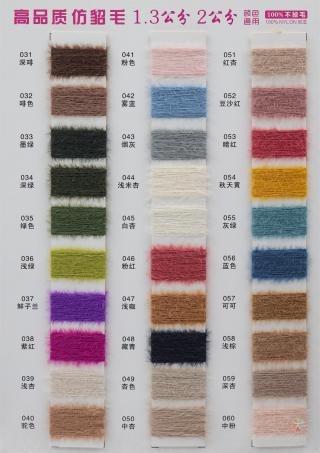 1.3公分 2公分 高品质仿貂毛 100%不掉毛