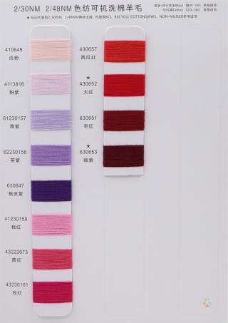 2/30NM 2/48NM 色纺可机洗棉羊毛