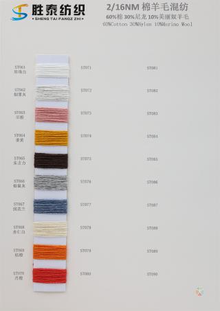 2/16NM 棉羊毛混纺