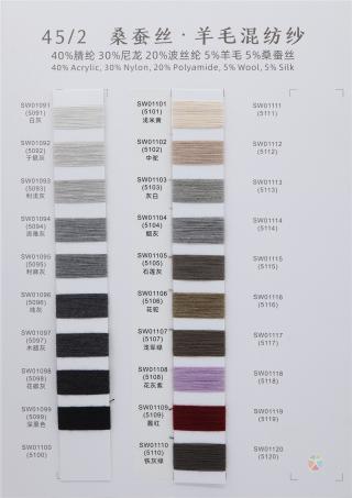 2/45NM 桑蚕丝 · 羊毛混纺纱