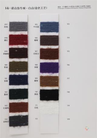 14支 彩点仿羊绒（色纺）（染色工艺）