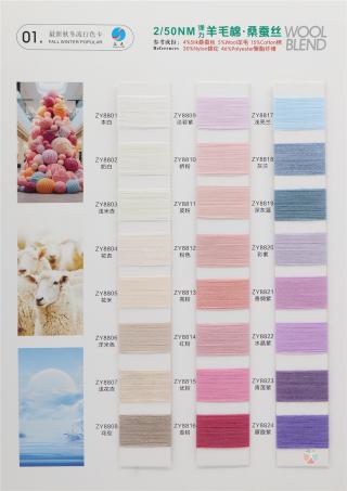 2/50NM 羊毛棉.桑蚕丝