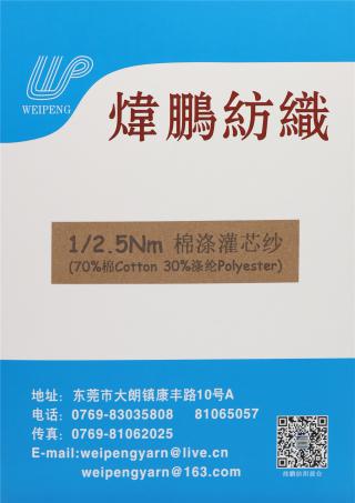 1/2.5NM 棉涤灌心纱