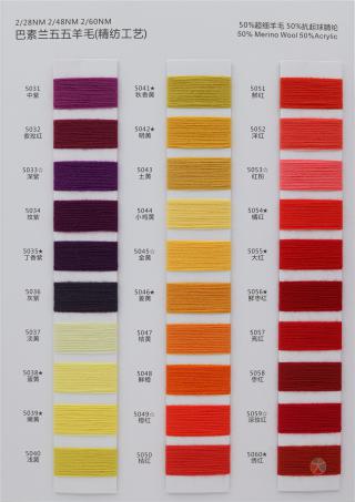 2/28NM 2/48NM 2/60NM 巴素兰五五羊毛（精纺）