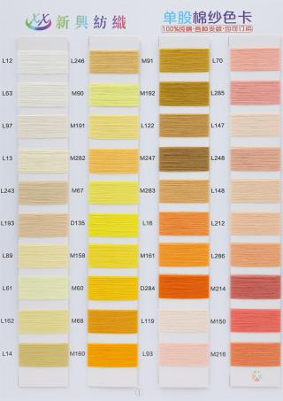 单股棉纱色卡