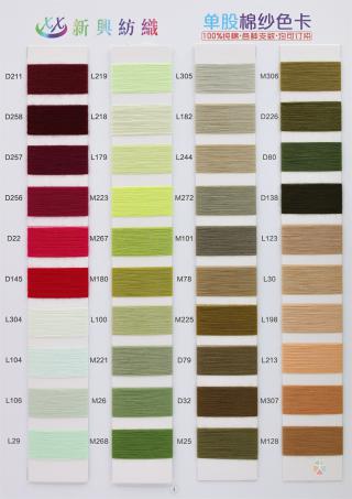 单股棉纱色卡