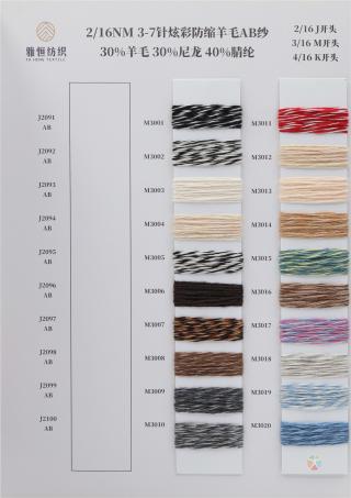 2/16NM 3/16NM 4/16NM 炫彩防缩羊毛AB纱