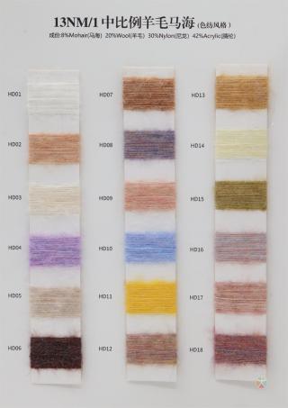  13NM/1 中比例羊毛马海(色纺风格)