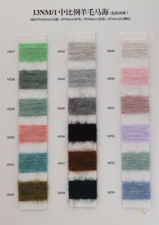  13NM/1 中比例羊毛马海(色纺风格)