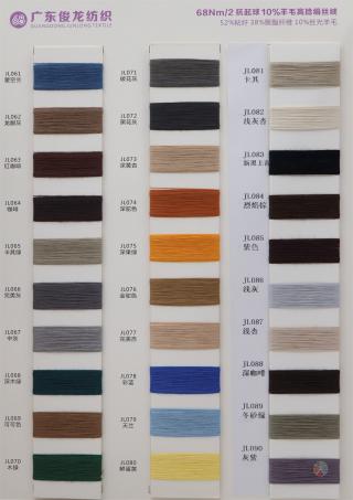 68Nm/2 抗起球 10%羊毛高捻绢丝绒