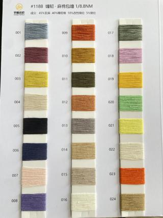 1188 缠韧·亚麻棉包缠纱8.8支 亚麻包缠纱8.8支