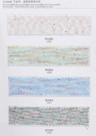 1/10NM 丁达尔亚麻渐变珠片纱