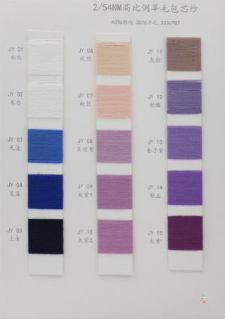 2/54NM 高比例羊毛包芯纱