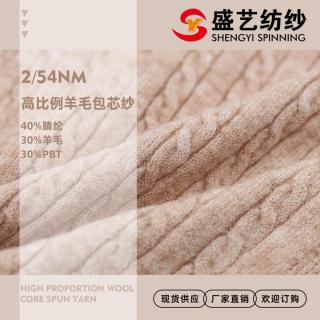 2/54NM 高比例羊毛包芯纱