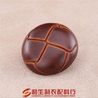 ABS喷漆塑料龟纹仿皮足球高脚纽扣 高档毛衣大衣钮扣