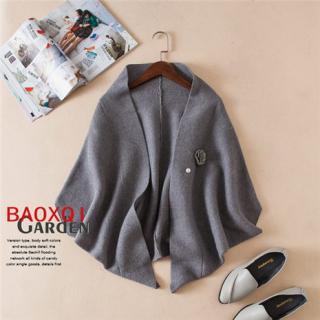 蝙蝠袖披肩斗篷时尚毛衣针织短外套