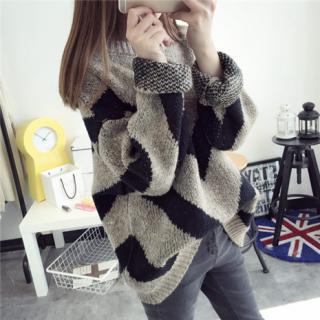 秋冬新款宽松中长款蝙蝠衫毛衣