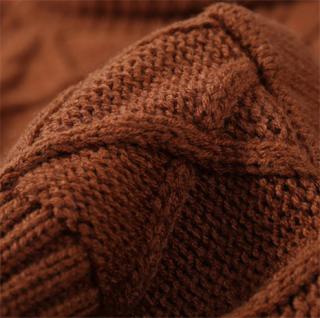 粗针麻花高领毛衣