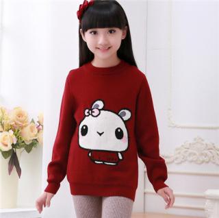 承接各类毛衣订单 新款童装韩版时尚卡通人物女童毛衣羊绒衫