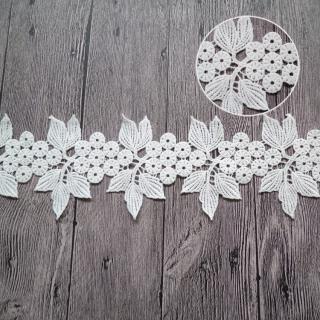 千丝丽水溶花边 大叶图案涤纶水溶刺绣花边 服装辅料花边厂家直销