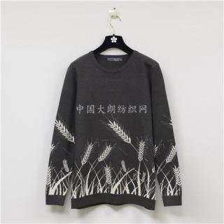 秋冬圆领毛衣时尚撞色麦子打底针织衫